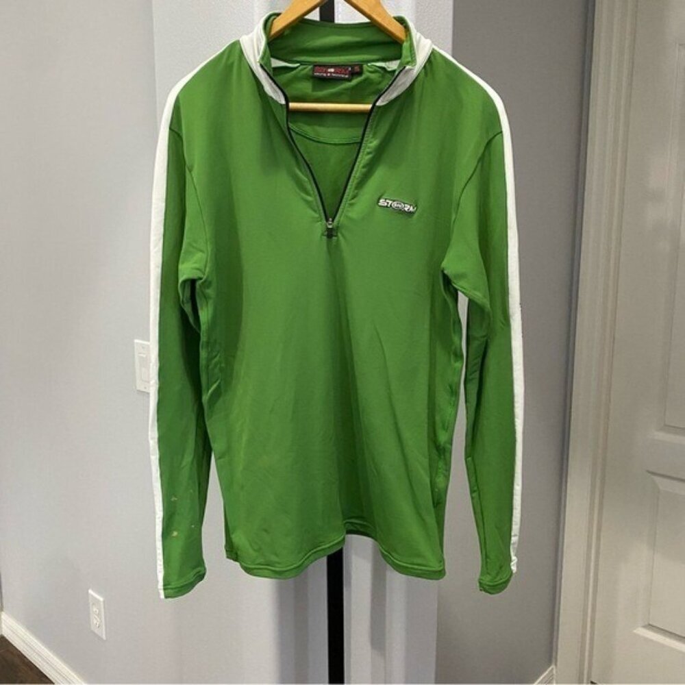 Storm Young Technical Men’s Green Quarter Zip Long Sleeve Size Small Green